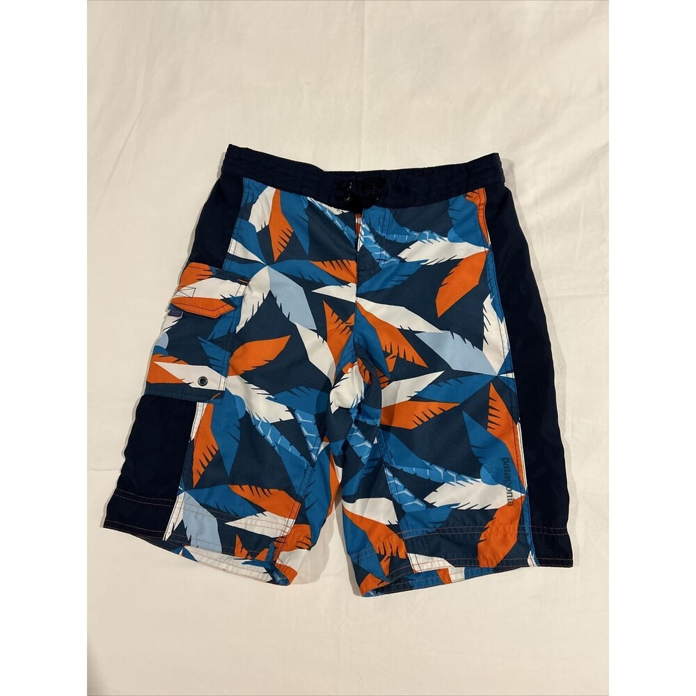 Patagonia Bathing Suit Swim Trunks Boys Large Size 12 Blue Orange White